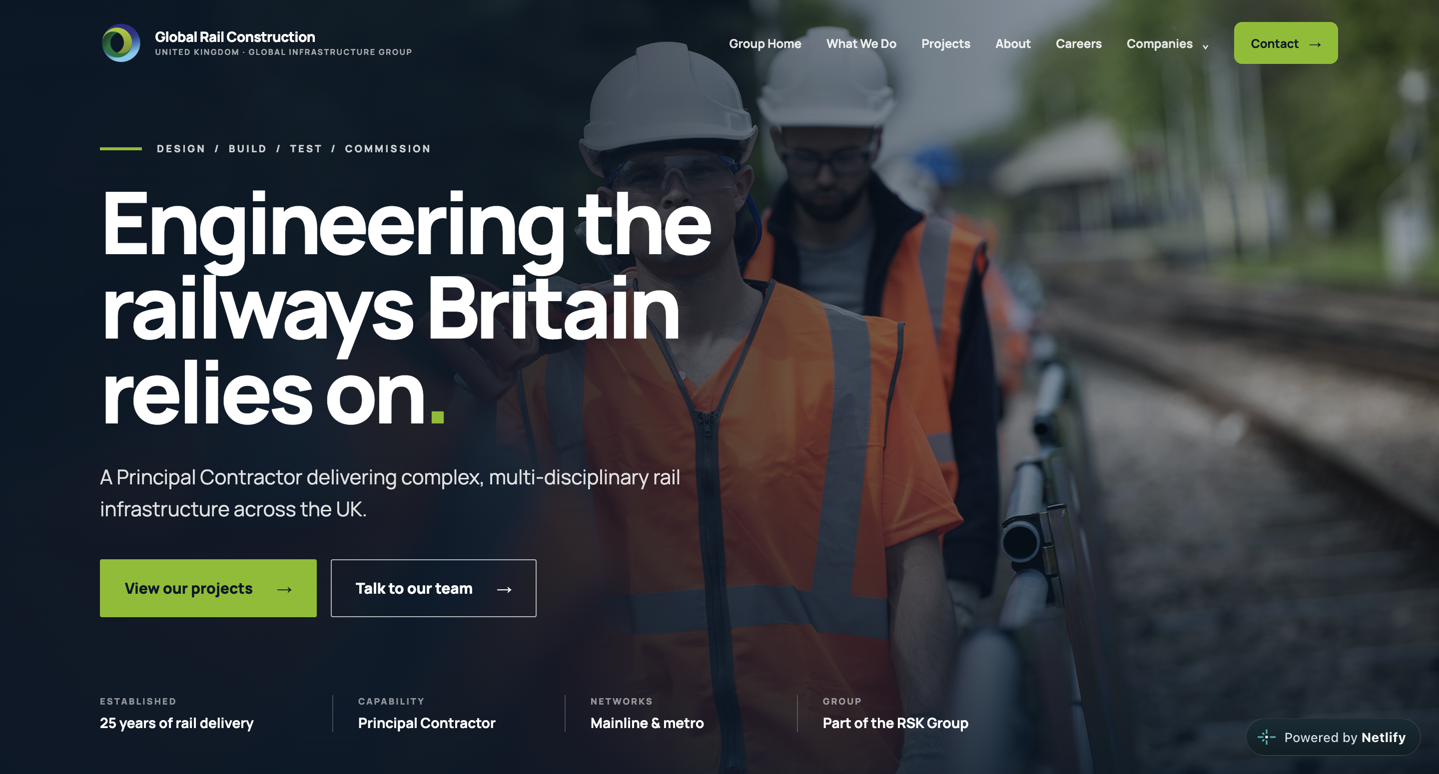 Global Rail Construction website